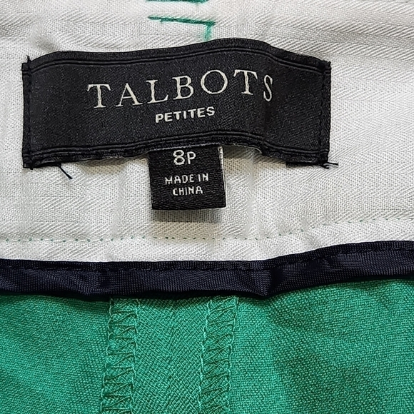Capri Cotton blend Green color Slim fit Size 8p TALBOTS - Picture 6 of 13